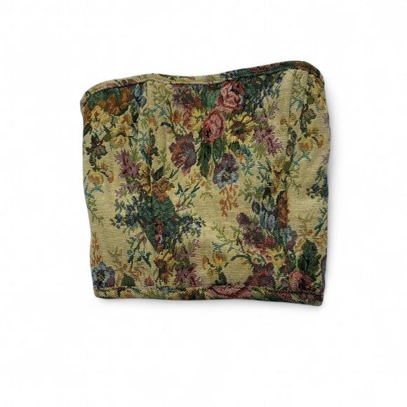 Tic Toc Los Angeles Other - Vintage Inspired Tapestry Floral Corset Lace Up Top Sleeveless Size Medium